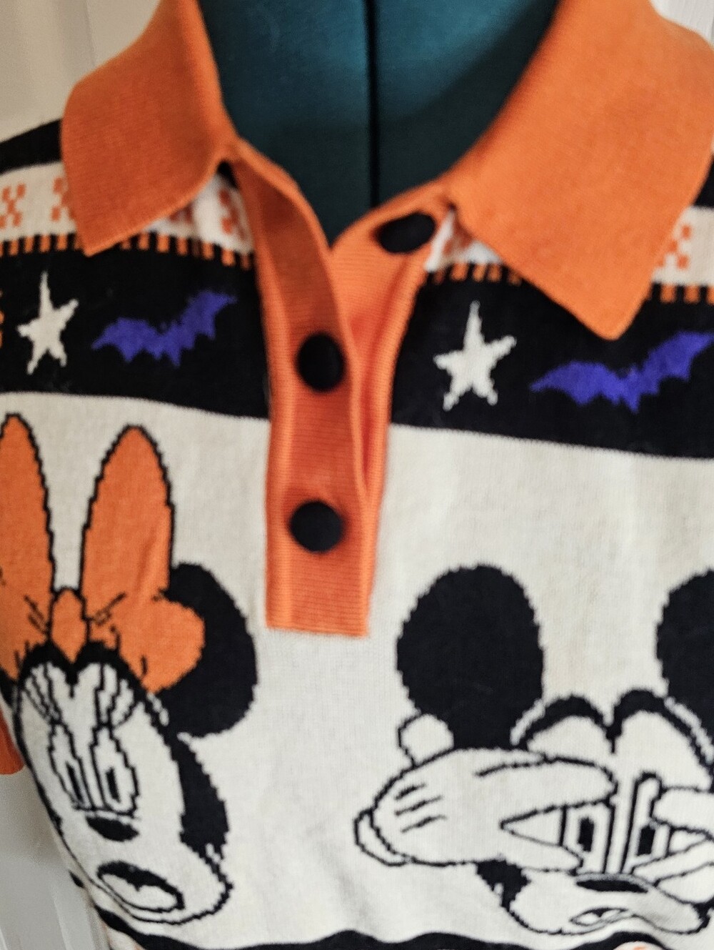 Her Universe Mickey & Minnie Knit Polo Sweater - Size XS - Picture 5 of 5